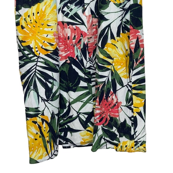 Jodi Kristopher Tropical Tie Front Summer Dress Strap Linen Blend 1 Women NWT - Picture 8 of 8